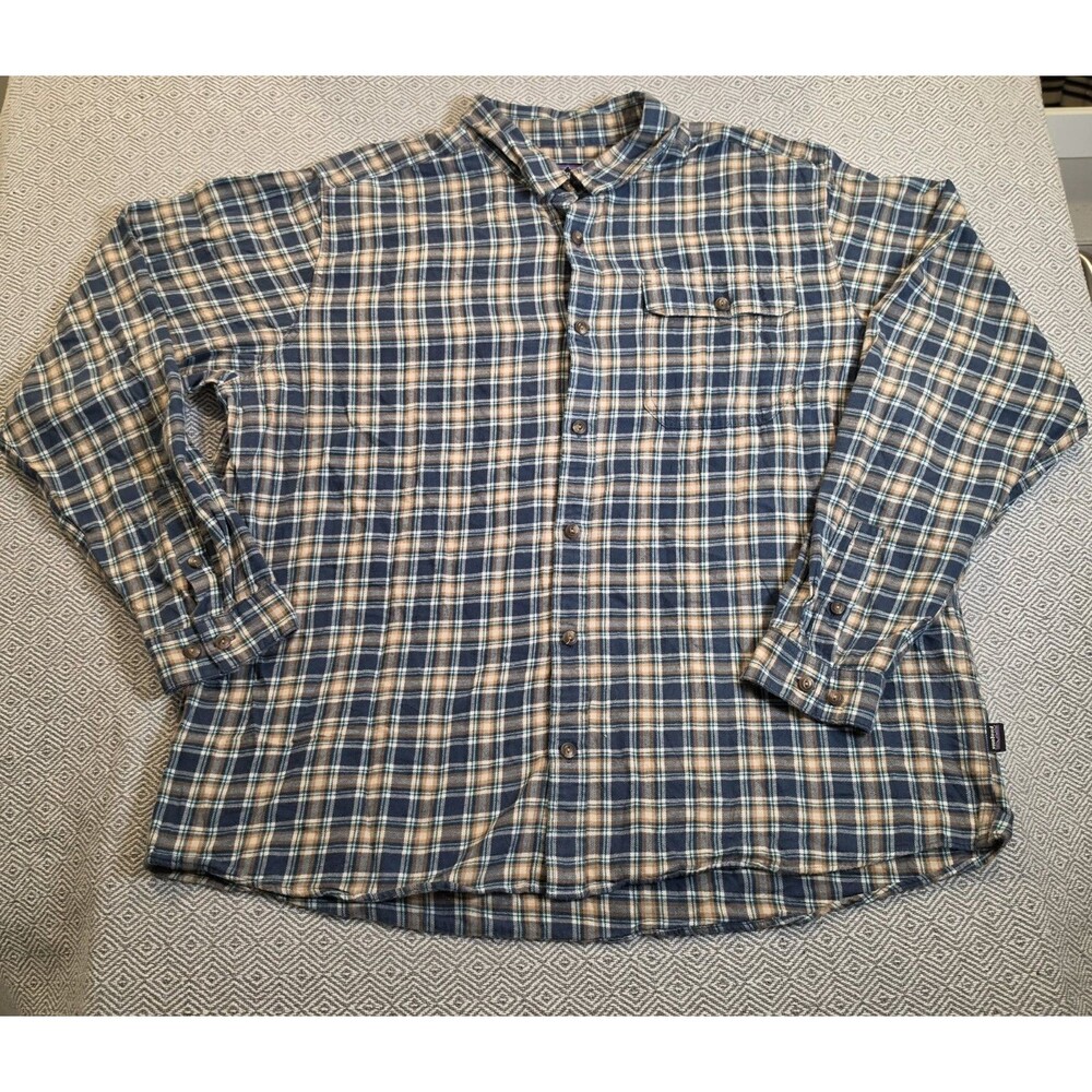 Patagonia Organic Cotton Plaid Flannel Shirt Men’s XXL Butttom Down
